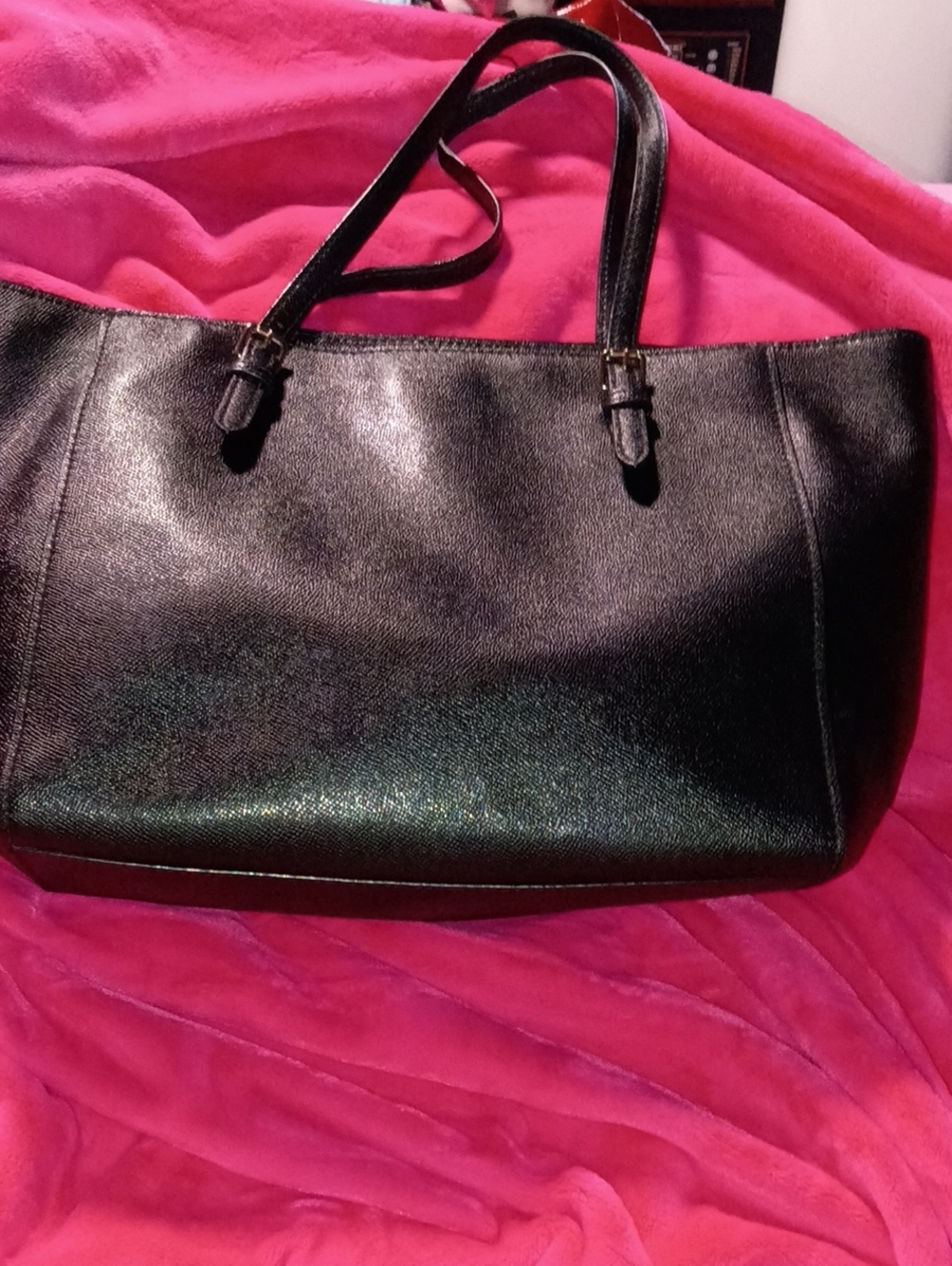 Coach Black Leather Tote Handbag with Gold Hardware - Picture 8 of 16